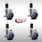 Service Caster 3.5'' SS Blue Poly Swivel 1-5/8'' Expanding Stem Caster Set with Brake, 4PK SCC-SSEX20S3514-PPUB-BLUE-TLB-158-4 - alternate 3